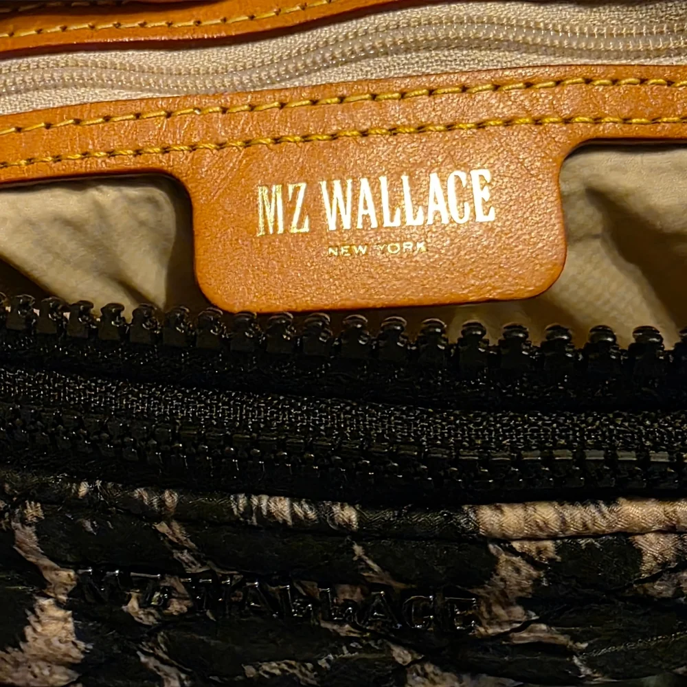 MZ Wallace Metro Quilted Animal Print Crossbody Bag with Matching Pouch EUC - Picture 6 of 10